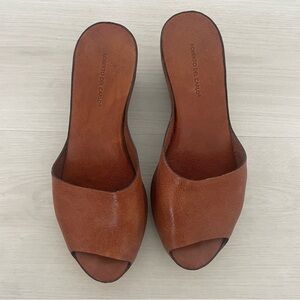 Roberto Del Carlo Tan Leather Mules